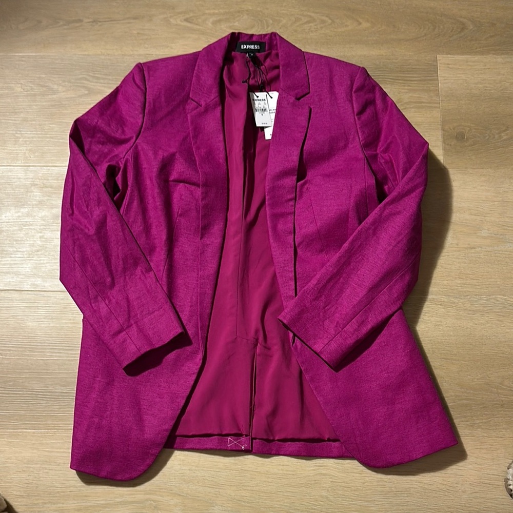 Express Women's Linen Fuchsia Blazer